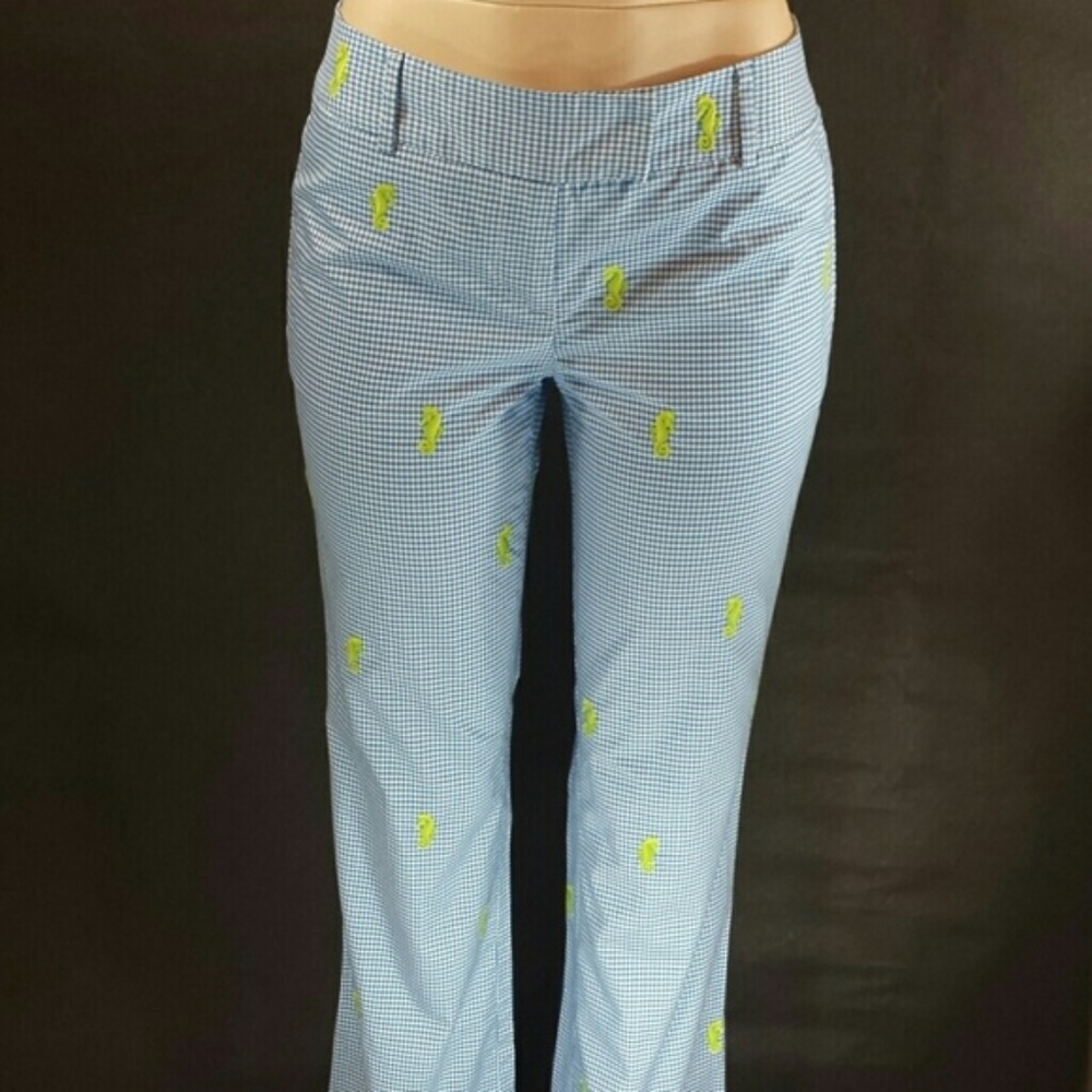 J.Crew Cotton Gingham Seahorse Embr…Pants